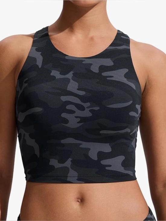 CRZ YOGA Other - CRZ YOGA Racerback Crop Bikini Tops
Built-in Pads, A-D Cup High Neck Swim top
